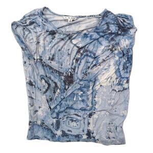 Women's Cabi Shirt Tunic Layered Look Tie Dye Top Blue Size Small EUC